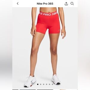 NWT Nike Pro 365 5” Shorts - University Red/White
